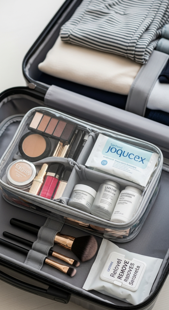 Compact Makeup Bag with Organization