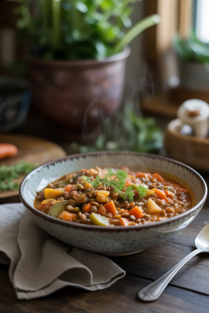  Hearty Lentil and Vegetable Stew - Plant Based Meal Ideas