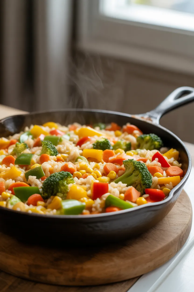 One-Pot Vegetable and Rice Skillet