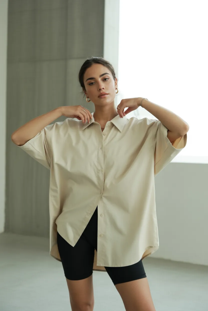 Oversized Shirt with Cycling Shorts