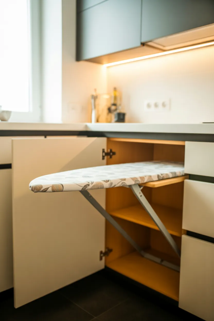Built-In Ironing Board Cabinet - Small Laundry Room Storage Ideas