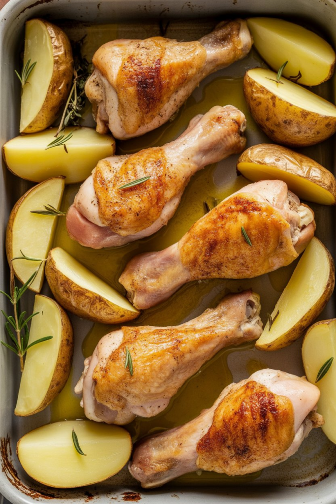 Baked Chicken Drumsticks with Potatoes