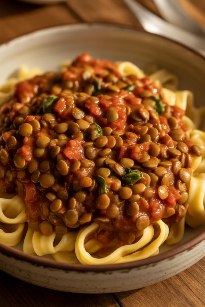 Pasta with Lentil Sauce