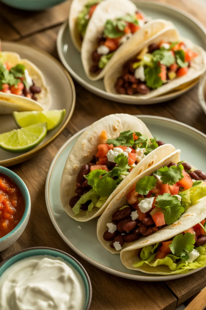 Bean Tacos with Simple Toppings