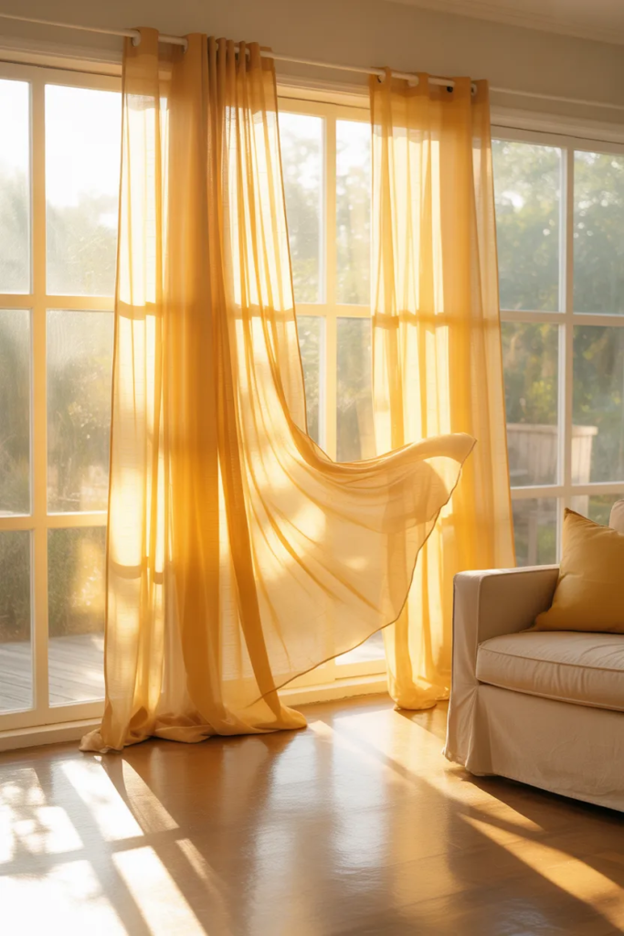 Yellow Curtains That Filter Light Beautifully