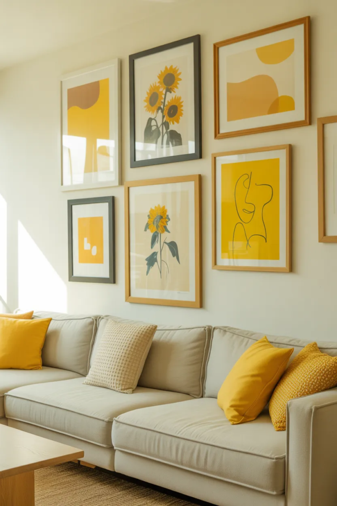 Yellow Artwork as a Focal Point