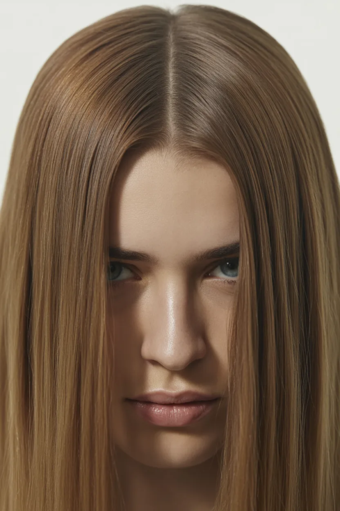 Straight Medium Cut with Middle Part