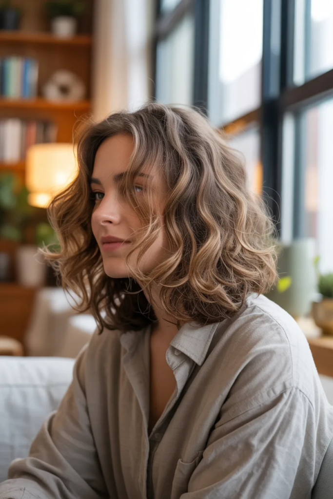 Wavy Medium Hair with Natural Texture