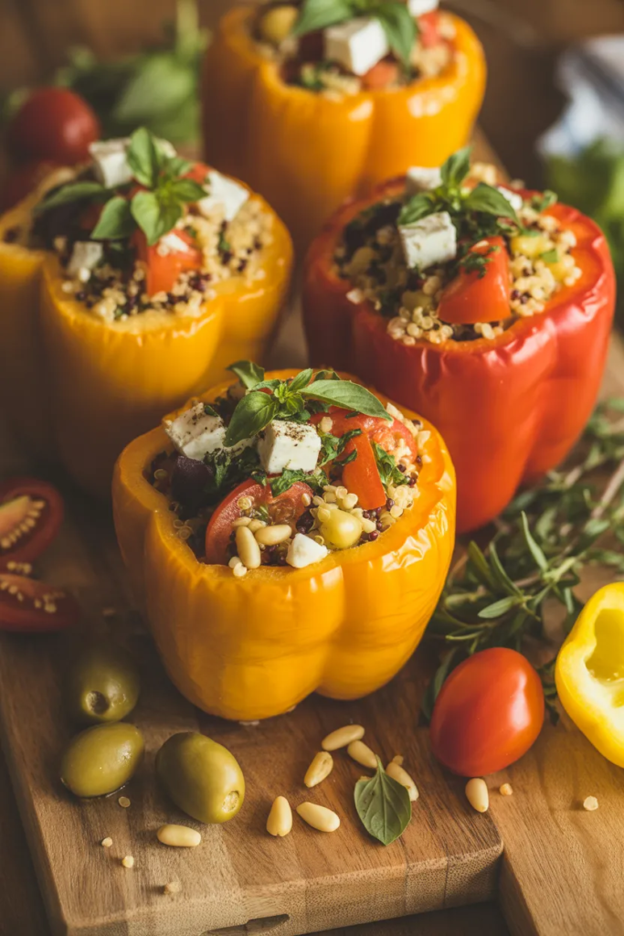 Stuffed Bell Peppers With Mediterranean Flavors