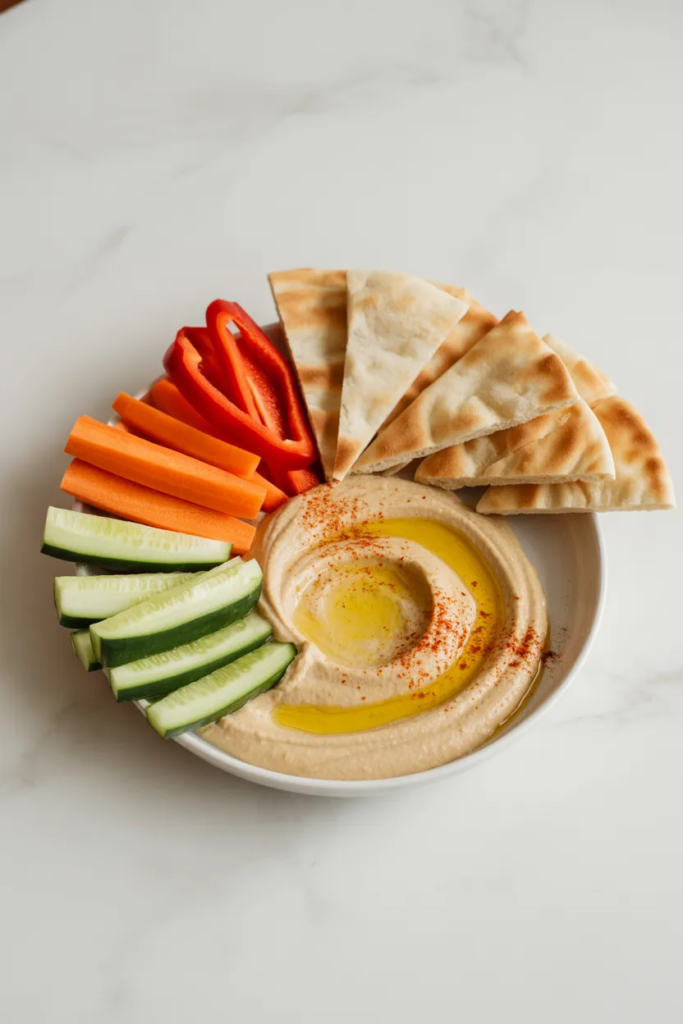 Mediterranean Hummus and Veggie Plate