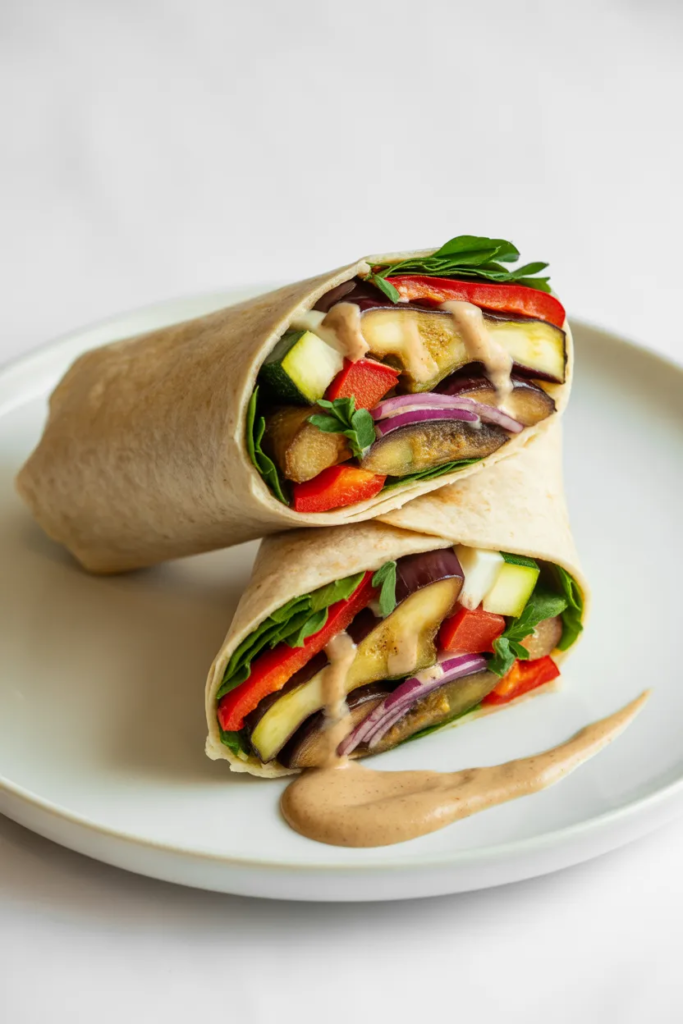 Roasted Vegetable and Tahini Wrap