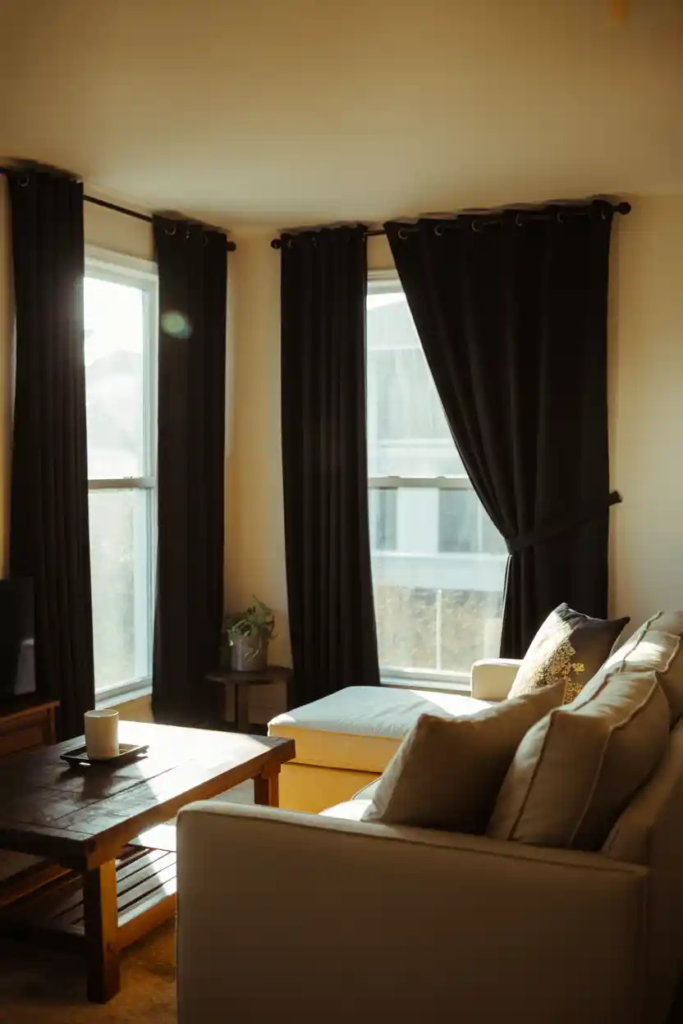 Black Curtains with Light Walls