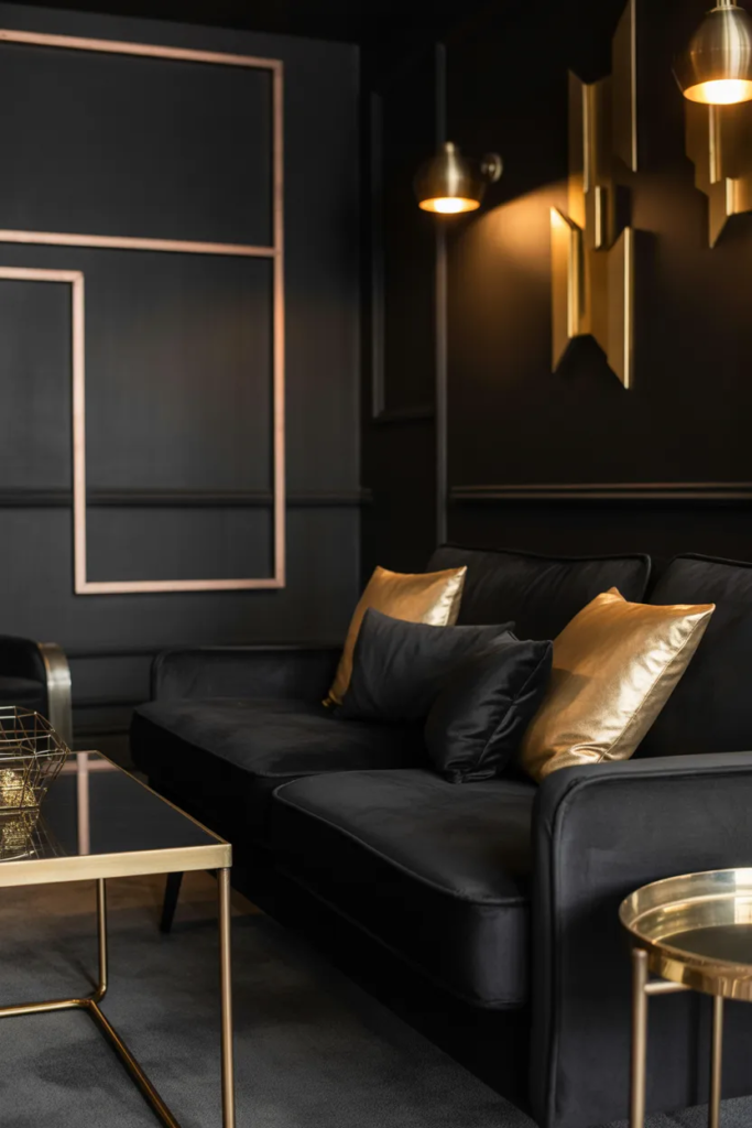 Black and Metallic Accents