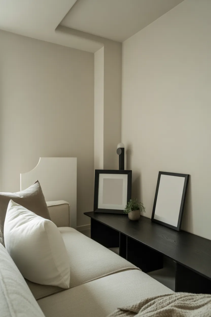 Black Decor in a Neutral Room - Small Black Living Room Ideas