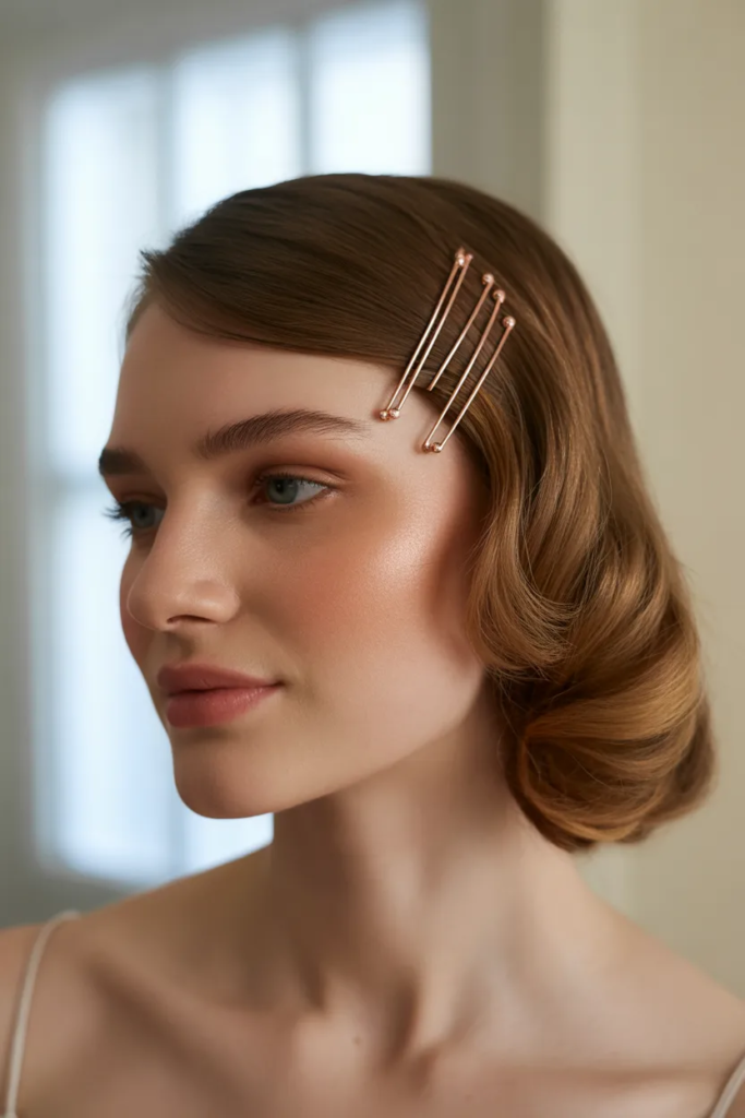 Side-Swept Hair with Bobby Pins