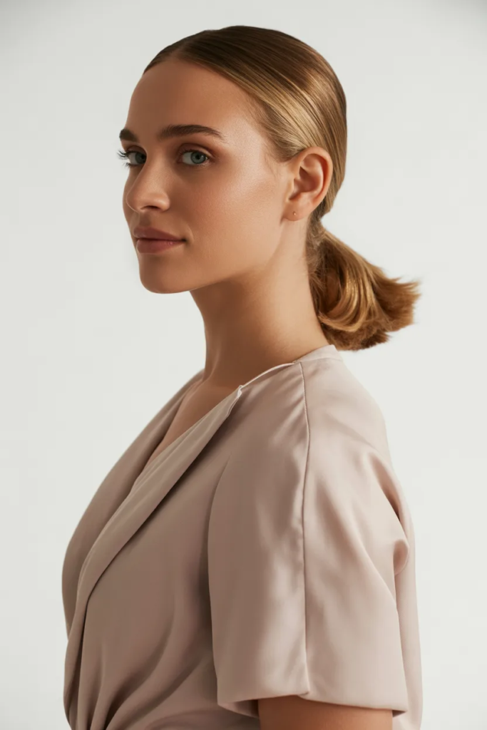 Medium-Length Sleek Ponytail Style