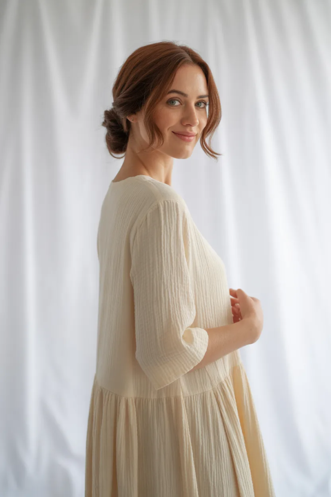 Medium-Length Hair with Loose Updo Option