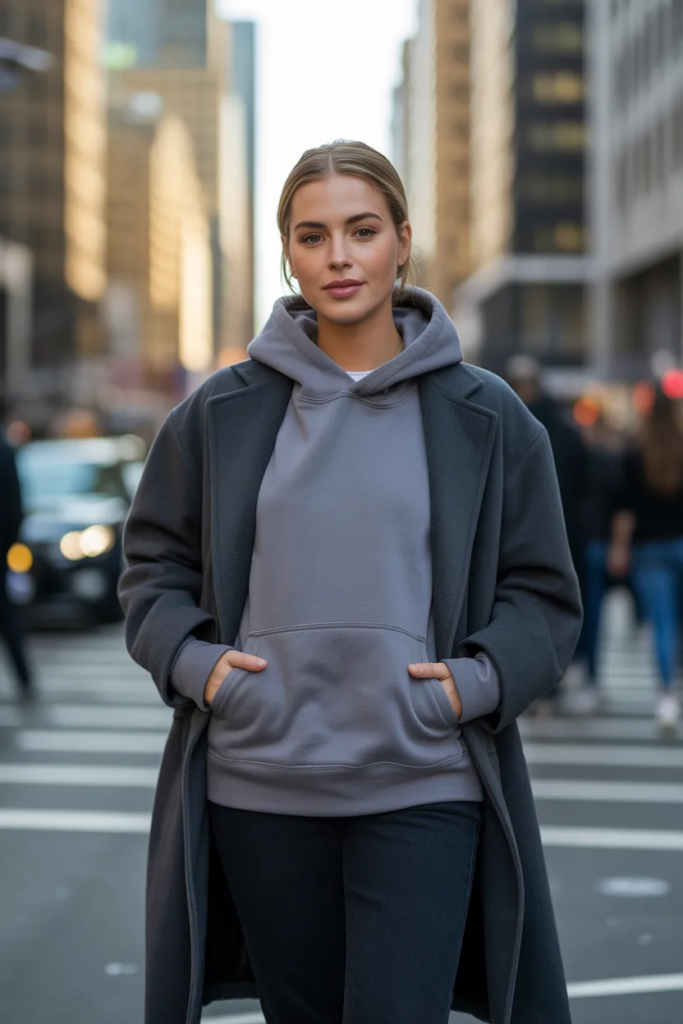 Hoodie Layered Under a Coat