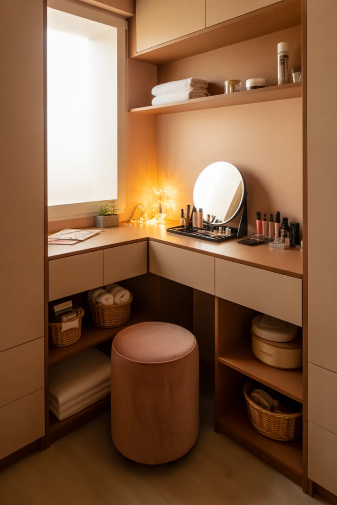 Compact Corner Dressing Table