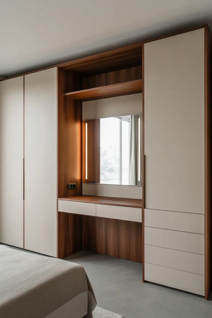 Dressing Table Integrated with Wardrob