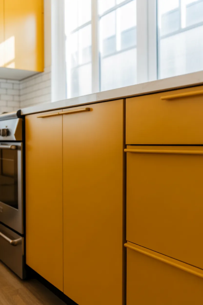 Mustard Yellow Statement Cabinets