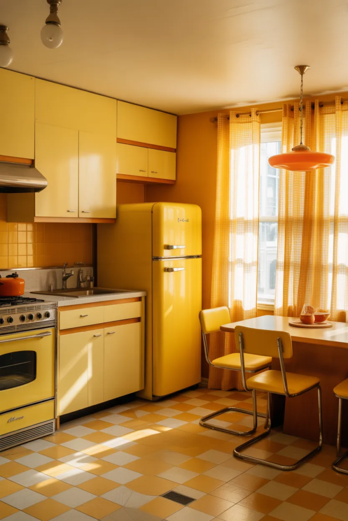 Retro Yellow Kitchens