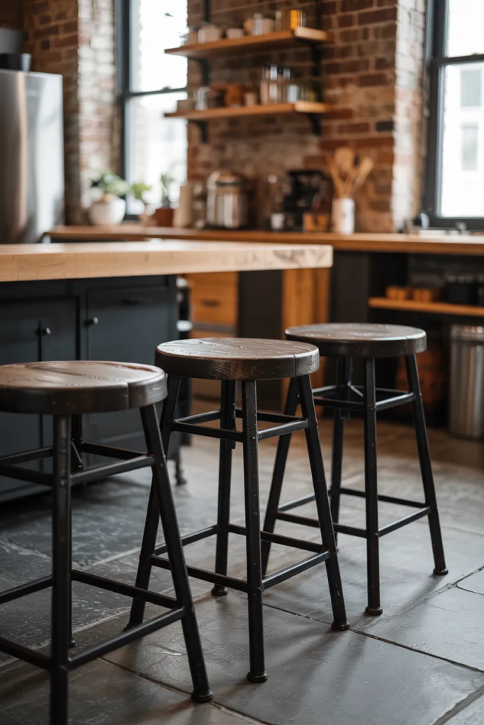 Industrial-Style Kitchen Stools