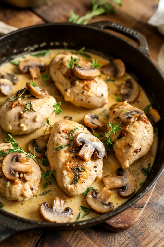Creamy Garlic Mushroom Chicken