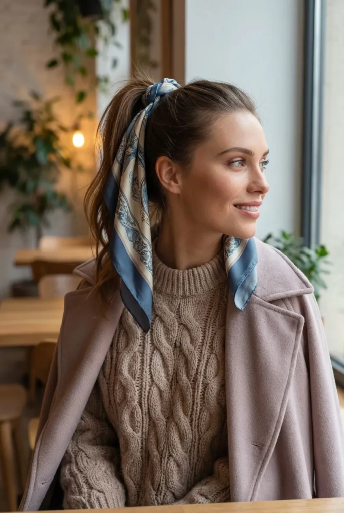 Ponytail with Scarf or Ribbon
