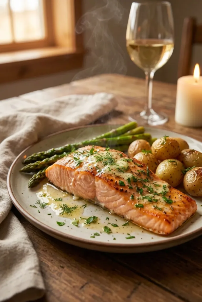 Baked Salmon with Garlic Butter