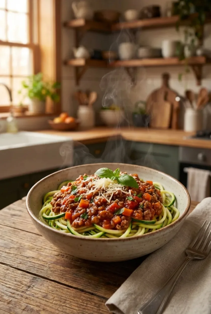 Zucchini Noodle Bolognese