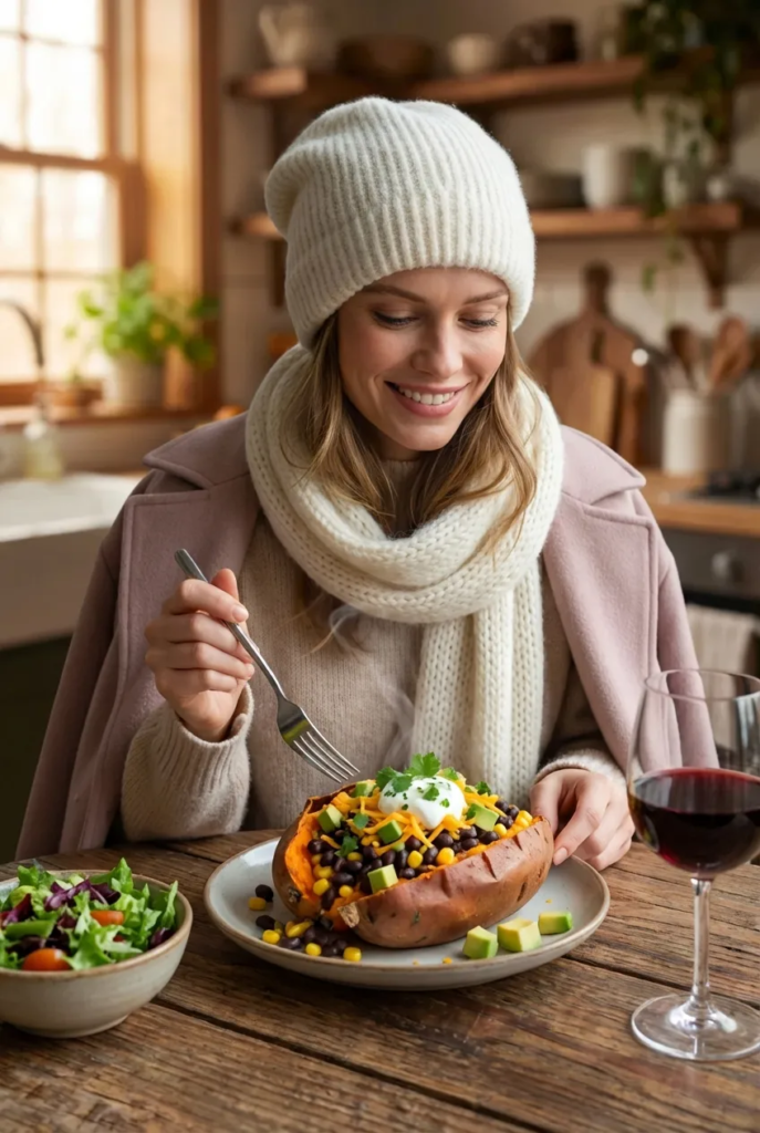 Baked Sweet Potato with Toppings
