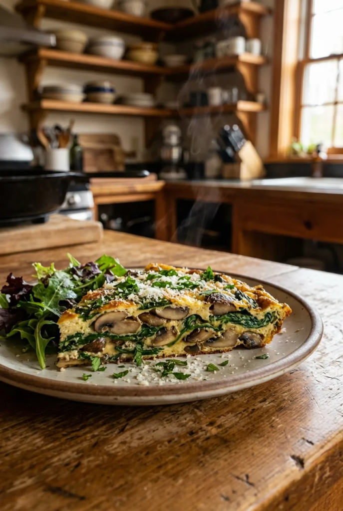 Mushroom and Spinach Frittata - Gluten Free Dinner Ideas
