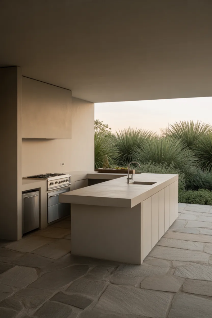 Modern Minimalist Outdoor Kitchen