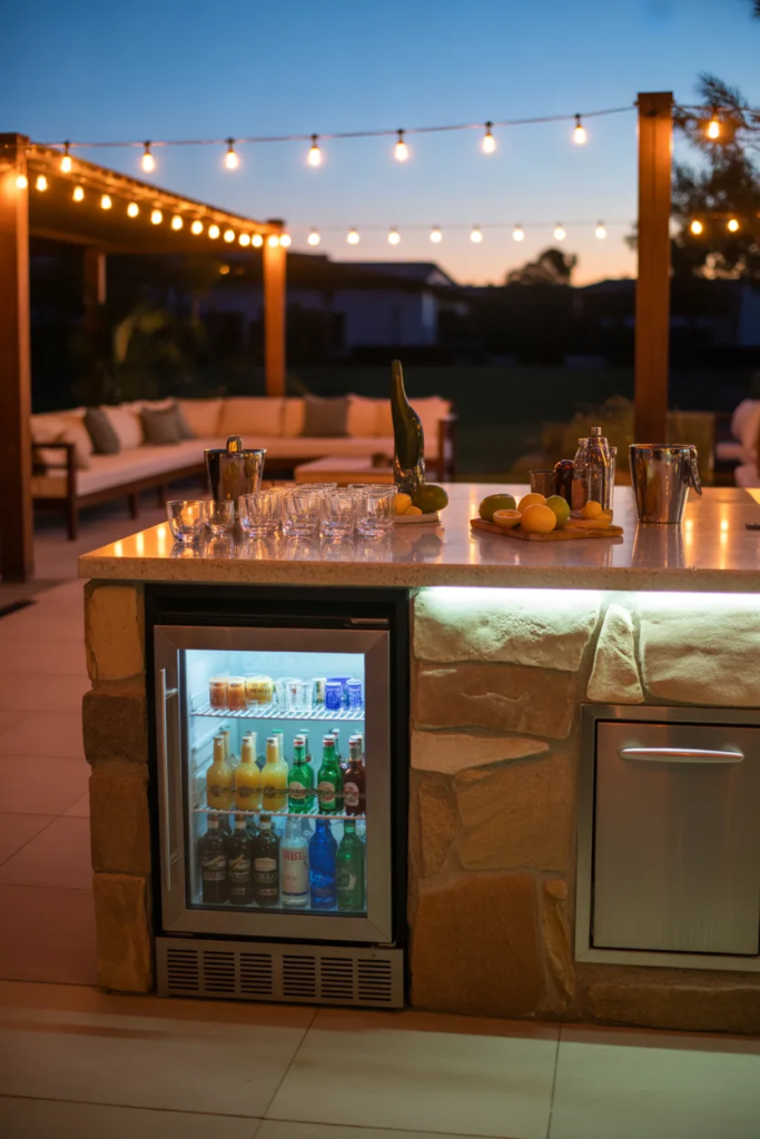 Outdoor Kitchen with Beverage Station