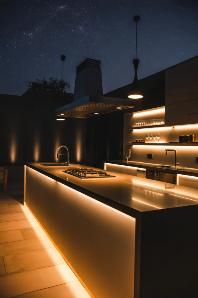 Outdoor Kitchen with Smart Lighting - Outdoor Kitchen Ideas