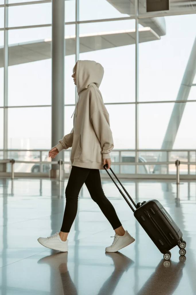 Oversized Hoodie and Leggings Combo - Airport Outfits Aesthetic