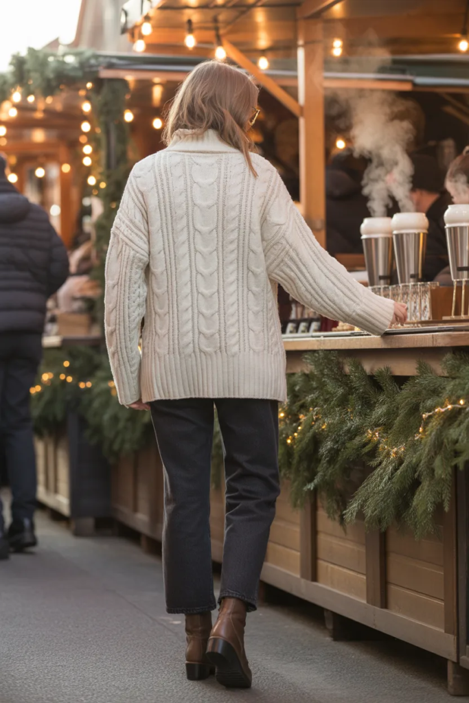 Dark Denim and Chunky Knit