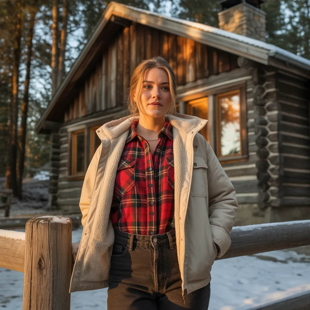 Flannel Shirt with Sherpa Jacket