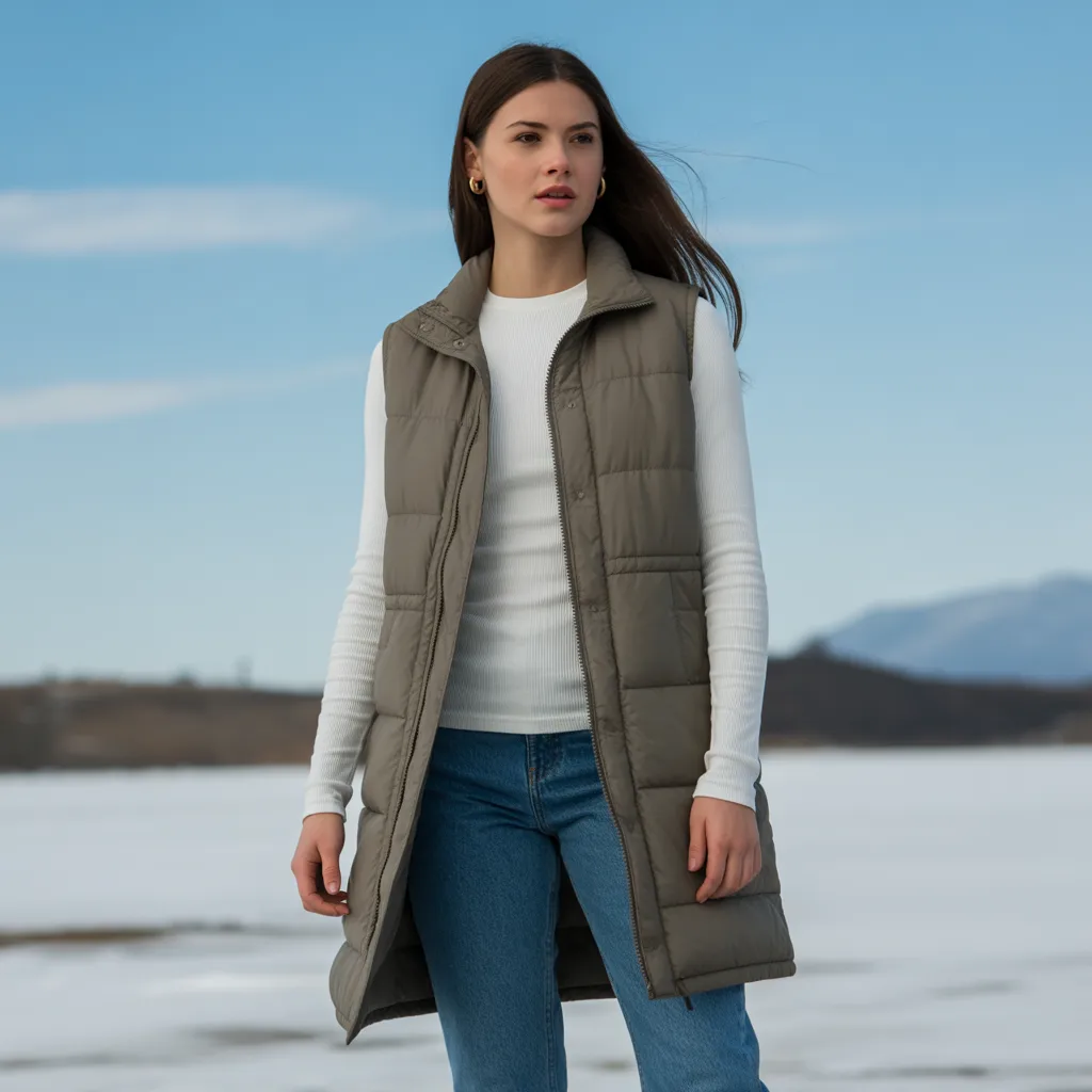 Longline Vest over Thermal Top