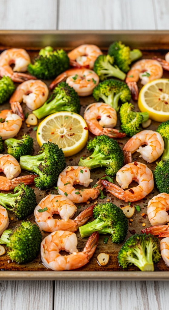 Sheet Pan Shrimp and Broccoli
