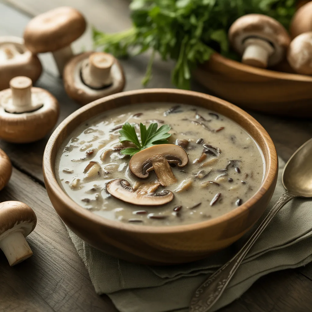 Creamy Mushroom Wild Rice Soup