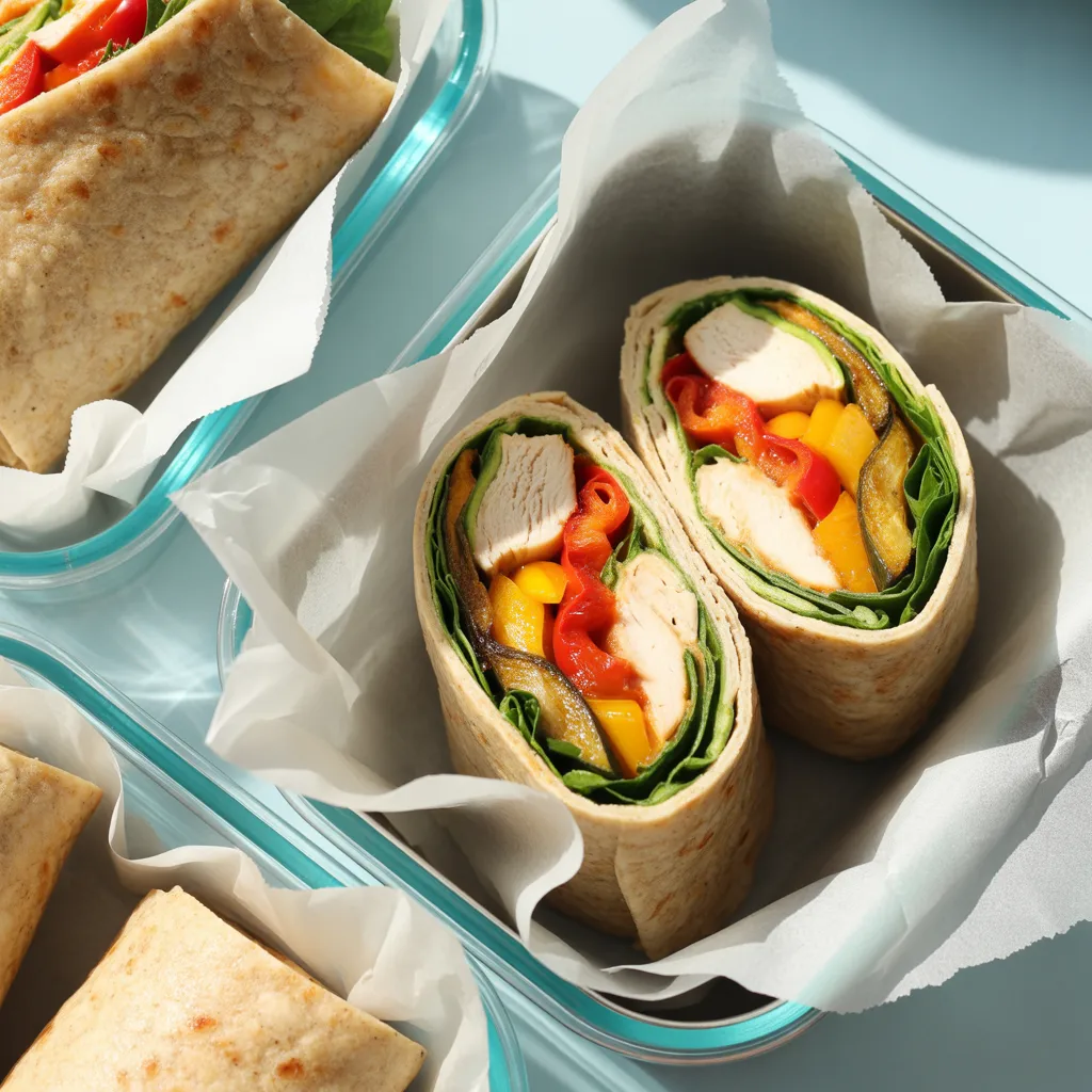 Grilled Chicken and Roasted Veggie Wraps