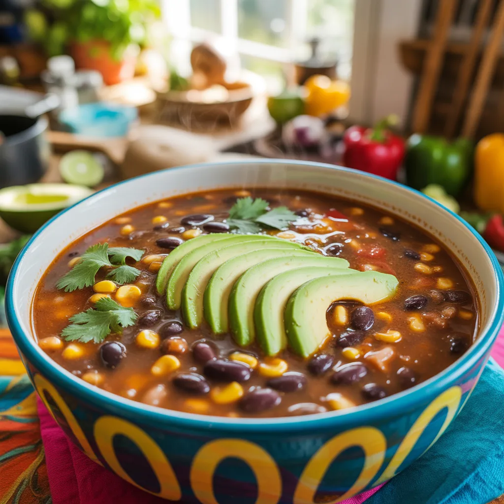 Spicy Black Bean and Corn Soup