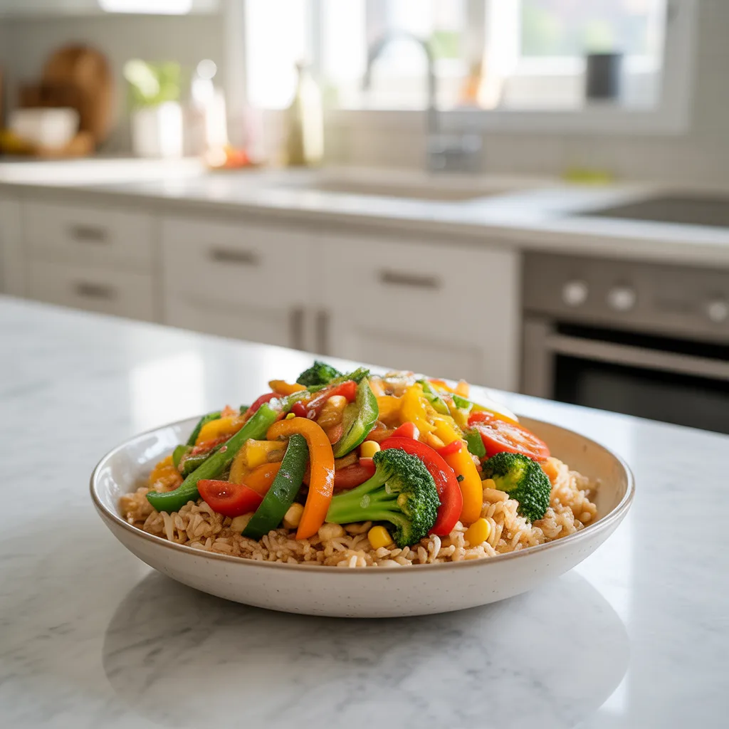 Vegetable Stir-Fry with Brown Rice