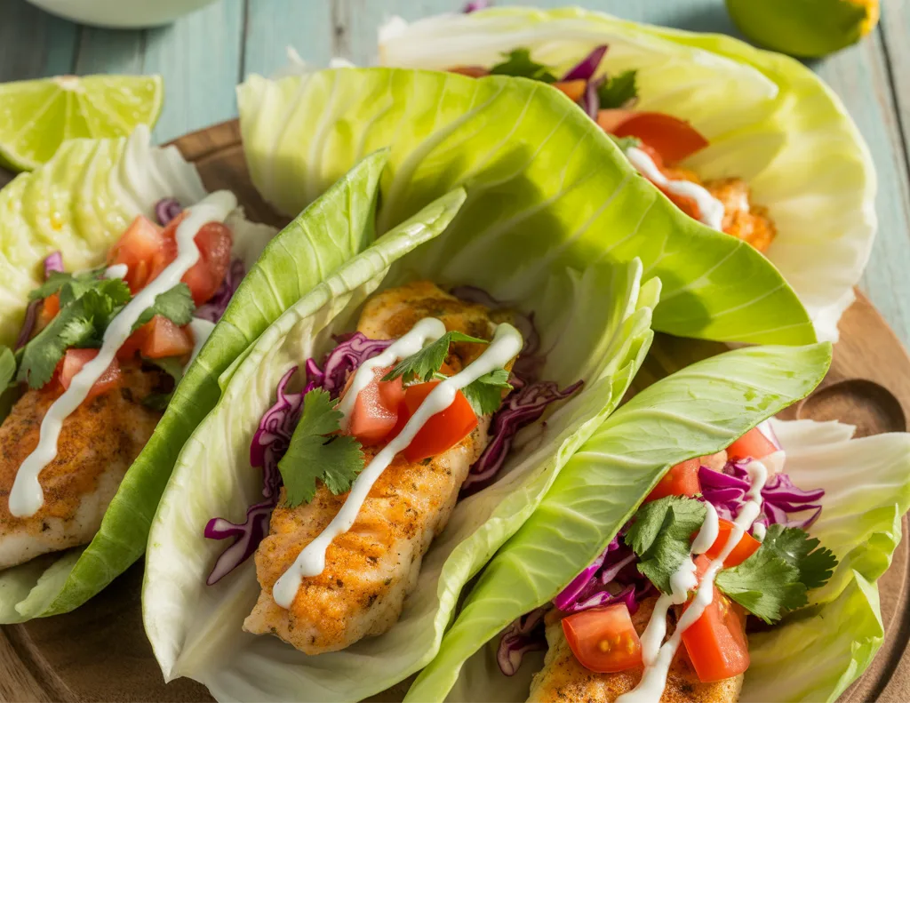 Grilled Fish Tacos in Cabbage Wraps