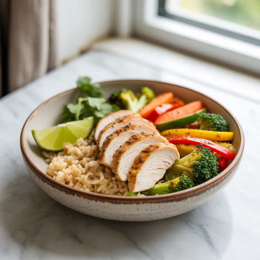 Baked Chicken and Brown Rice Bowl