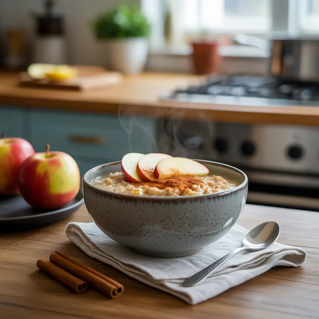 Apple Cinnamon Steel-Cut Oatmeal - High Fiber Breakfast Ideas