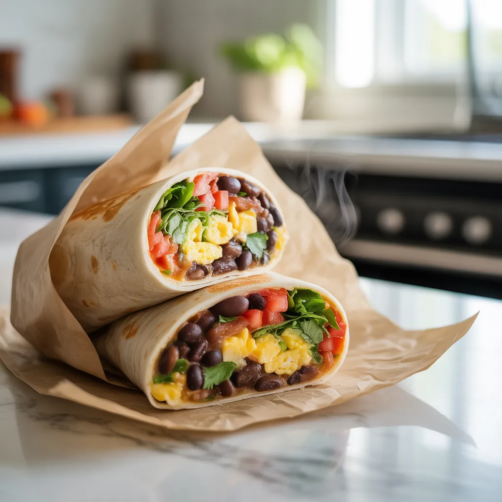 Veggie and Black Bean Breakfast Burrito