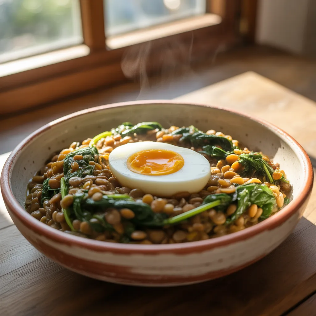Lentil and Spinach Savory Bowl